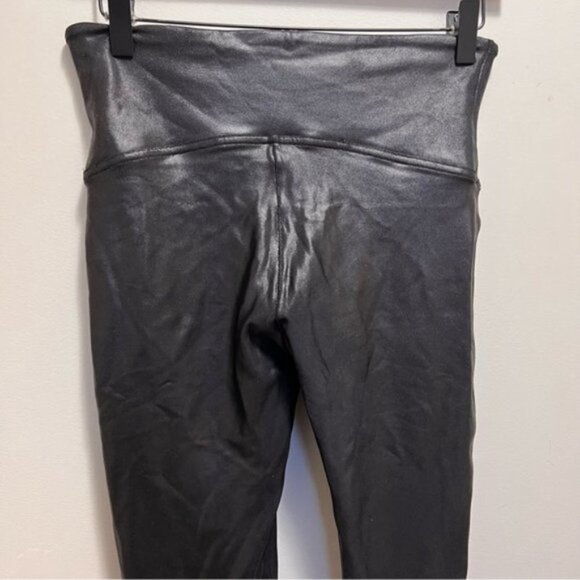 SPANX® Black Faux-Leather Leggings Size XL - Picture 9 of 11